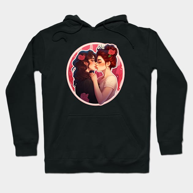 Lesbian couple Roses Hoodie by beangeerie